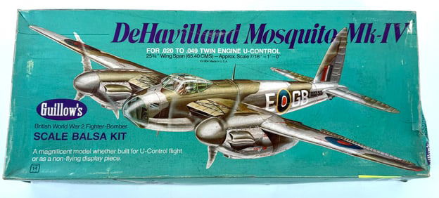 2 Model Plane Kits Top Flight - Republic P-47N Thunderbolt/Guillow's DeHavilland Mosquito MK-IV
