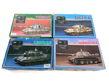 4 RC Model Tank Kits Tiger II/Tiger II "Porsche Trum"/Jagdpanzer V SdKfz173/Leopard Tank