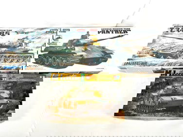 3 Model Tanks M-1 Abrams Tank RC/German Medium Tank Panther RC/Russian Medium Tank T-34/85