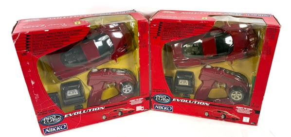 2 Nikko Pro Class Evolution Remote Control Sport Cars, (2) Red ENZO Ferrari