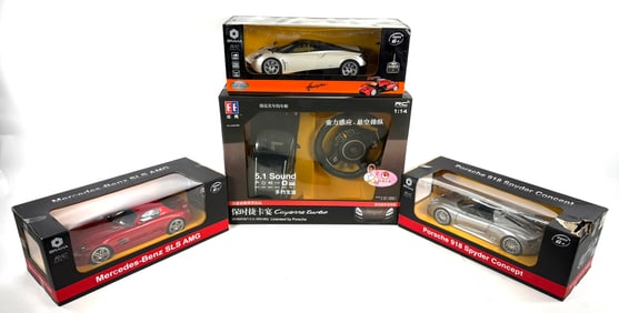 4 RC Sport Cars Braha Mercedes Benz SLS AMG, Huayra, Porsche 918 Spyder Concept & Cayenne