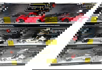 6 RC Sport Cars (2) Merc. Benz SLS AMG/(2) Porsche 918 Spyder & 911 GT2/Lamborghini Aventador J