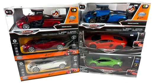 6 LUXE Braha RC Sport Cars (2) Pagani Huayra/Bugatti/Lamborghini Huracan Performante, (2) Huayra