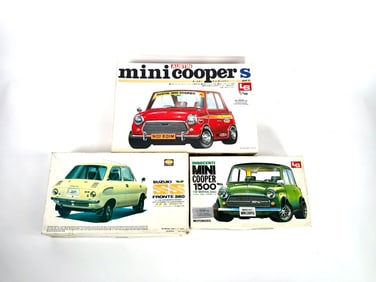 3 Model Car Kits Mini Cooper, Suzuki SS Fronte 360