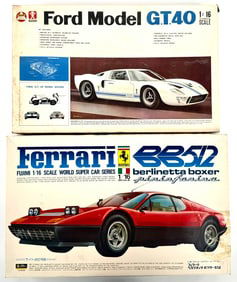 2 Model Car Kits Ferrari BB512, Ford GT40