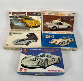 5 Model Car Kits Porsche, Ford, Bertone, Chevrolet, Corvair MIB