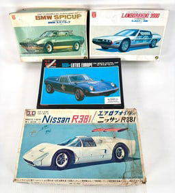 4 Model Car Kits Nissan, Lamborghini, Lotus, BMW MIB