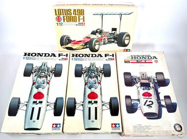 4 Model Car Kits Lotus 49B Ford F-1, 3 Honda F-1