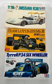 3 Nissan R381, Lotus JPS, Tyrrell P34 Six Wheeler
