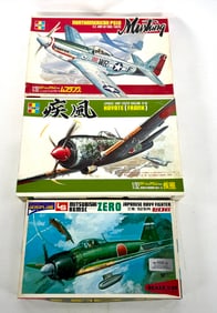 3 Model Plane Kits Mitsubishi A6M5C/North American P510/Hayate (Frank)