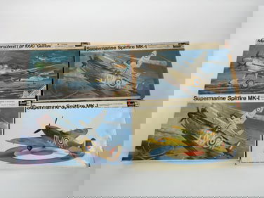 4 Monogram Model Kits Messerschmitt Bf-109G/(3) Supermarine Spitfire MK-I