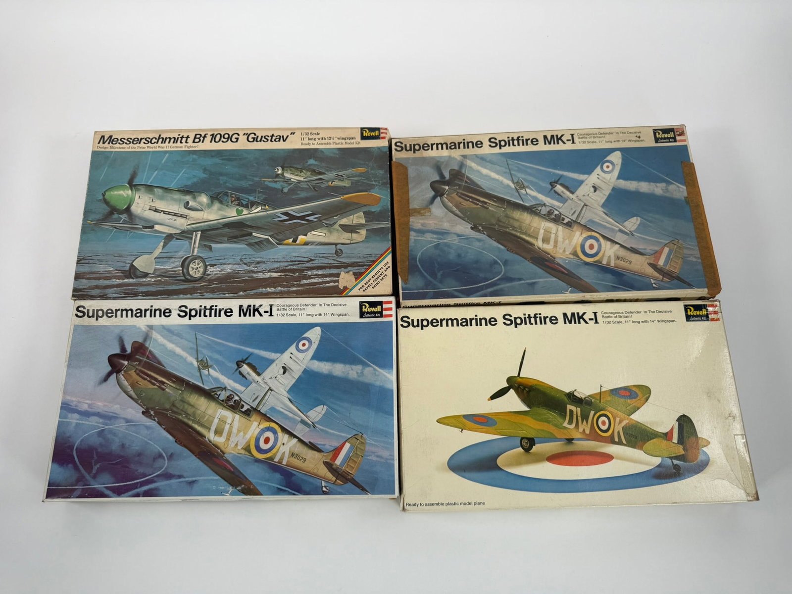 4 Monogram Model Kits Messerschmitt Bf-109G/(3) Supermarine Spitfire MK-I (1 of 20)