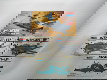4 Monogram Model Kits (2) Avenger TBF/Corsair F4U-4/F-106 Delta Dart