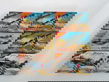 6 Nichimo Model Plane Kits Spitfire 5B/(3) Supermarine Spitfire 5B/(2) Raiden Fighters