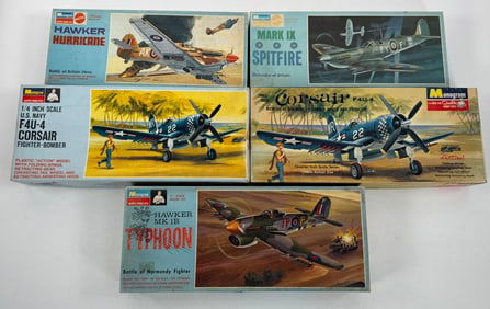 5 Monogram Hawker MK1B Typhoon/F4U-4 Corsair Bomber/Corsair F4U-4 Hawker/Mark IX Spitfire