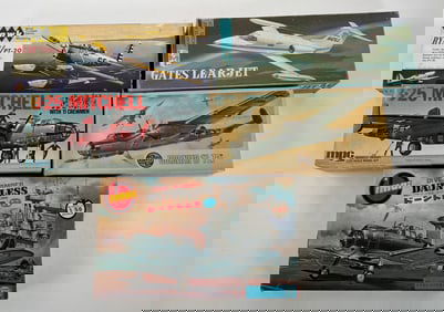 5 Model Planes Dive Bomber Dauntless/Gates Lear Jet/Ryan ST/PT-20/B-25 Mitchell/Dornier 17 E&F