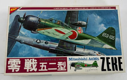 3 Model Plane Kits Messerschmitt Me 262 Sturmvogel/Aichi E13A1b "Jake"/Mitsubishi A6M5