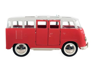 Rare Buddy L VW Bus Bright Coral