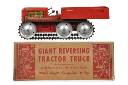 Marx Giant Reversing Tractor Truck Pressed Steel Windup Boxed