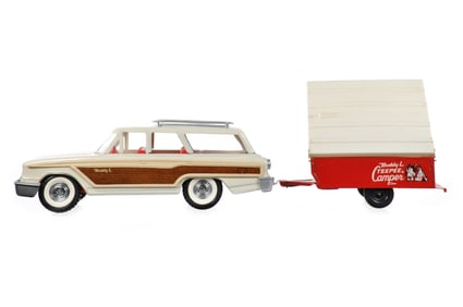 Buddy L Station Wagon with TeePee Camper Trailer
