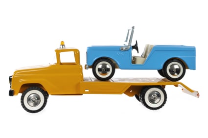 Tonka Flatbed Truck and Buddy L Colt Jeep