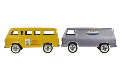 (2) Nylint Ford Econoline Vans Private Label Holiday Inn and Lavender