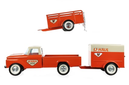 3 Pc. Nylint Uhaul Rental Fleet Pickup Truck and Trailers