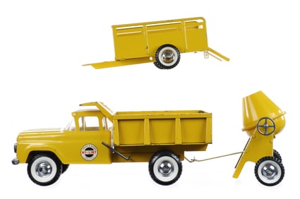 Nylint No. 500 Dump Truck & Mixer w/Open Trailer