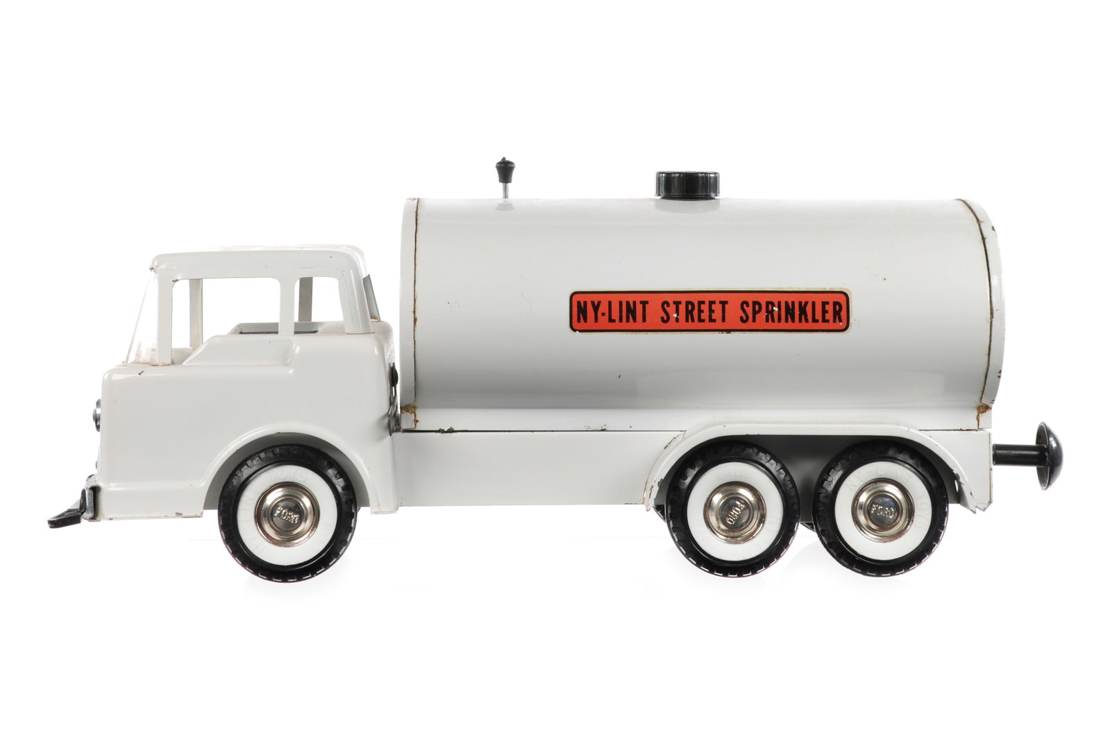 Nylint Toys Ford Street Sprinkler Truck: This is a Nylint Toys Ford Street Sprinkler Truck. The sprinkling function has not been tested. It measures approximately 17.5" L.
