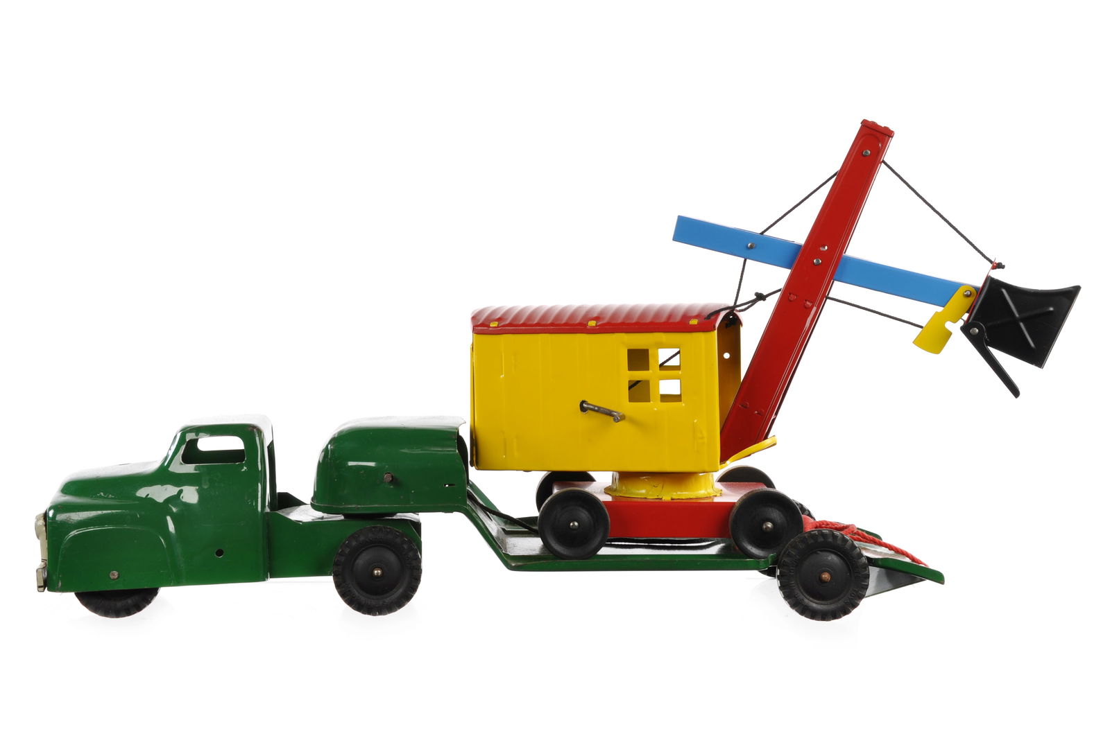 Wyandotte Flatbed Truck with Steam Shovel Pull Toy (1 of 8)