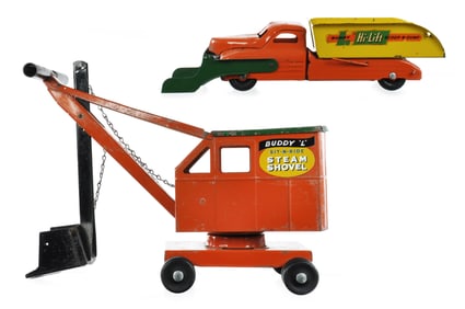 Buddy L Sit-N-Ride Steam Shovel & Hi-Lift Scoop-N-Dump