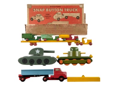 (4) Wooden Toys Keystone, Strombecker, Playskool, Etc.