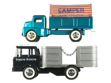 (2) Structo Dispatch Truck and Covered Camper Truck