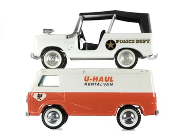 (2) Nylint U-Haul Rental Van & Police Dept. Ford Bronco