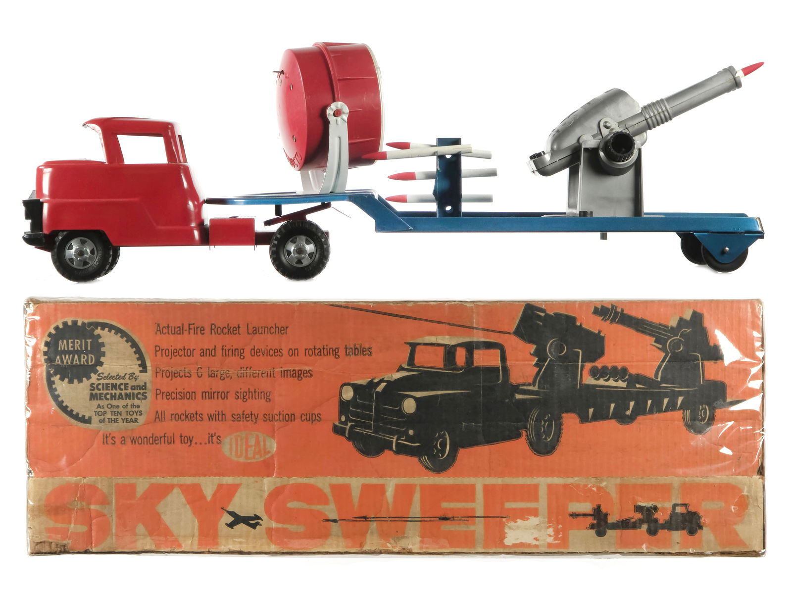 Ideal Sky Sweeper Anti-Aircraft Truck w/Box & Structo Truck (1 of 20)
