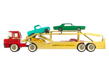 Structo Pressed Steel Auto Transporter w/Cars