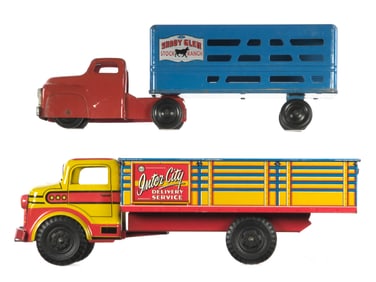 (2) Marx Inter-City Delivery Service & Wyandotte Shady Glen Cattle Trucks