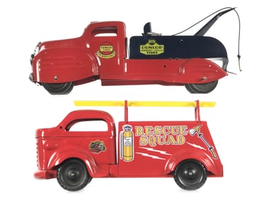 (2) Lincoln Rescue Squad Fire Truck and Dunlop Tires Wrecker