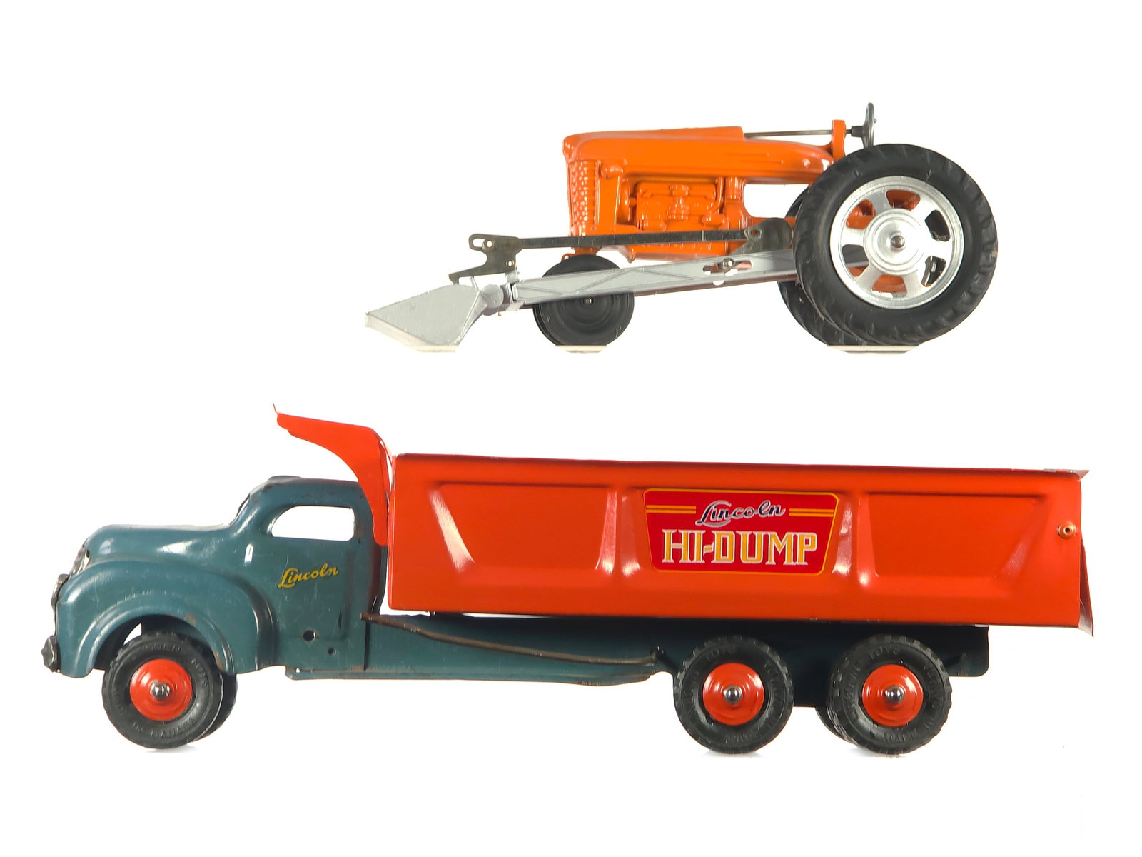 (2) Lincoln Hi-Dump Truck & Hubley Bulldozer Tractor (1 of 6)