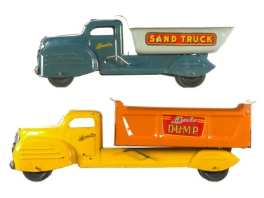 (2) Lincoln Pressed Steel Sand Truck & Dump Truck