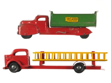 (2) Lincoln Philwood Busy-Body Dump & Fire Ladder Trucks