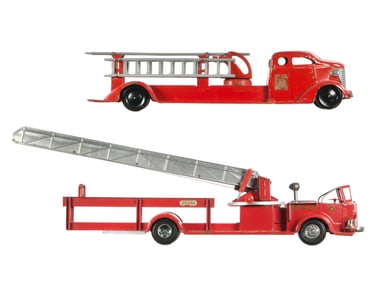 (2) Doepke Aerial Ladder Fire Truck & Turner Ladder Truck