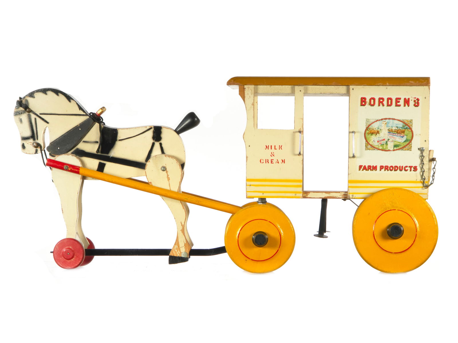 1930s Rich Toys Borden’s Dairy Milk & Cream Pull Toy (1 of 6)
