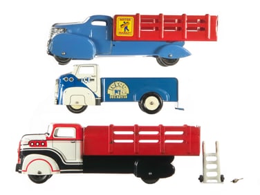 (3) Wyandotte & Marx Pressed Steel Trucks