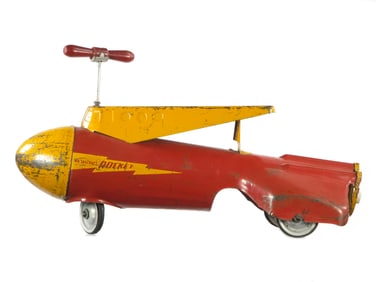 1950s Pressed Steel Metalcraft Ride-On Rocket