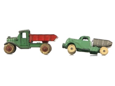 (2) Hubley Cast Iron Dump Trucks