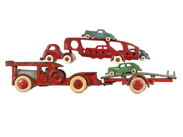 (2) Hubley Cast Iron Car Haulers