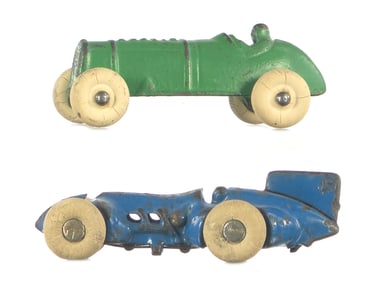 (2) Kilgore and Arcade Toys Cast Iron Race Cars
