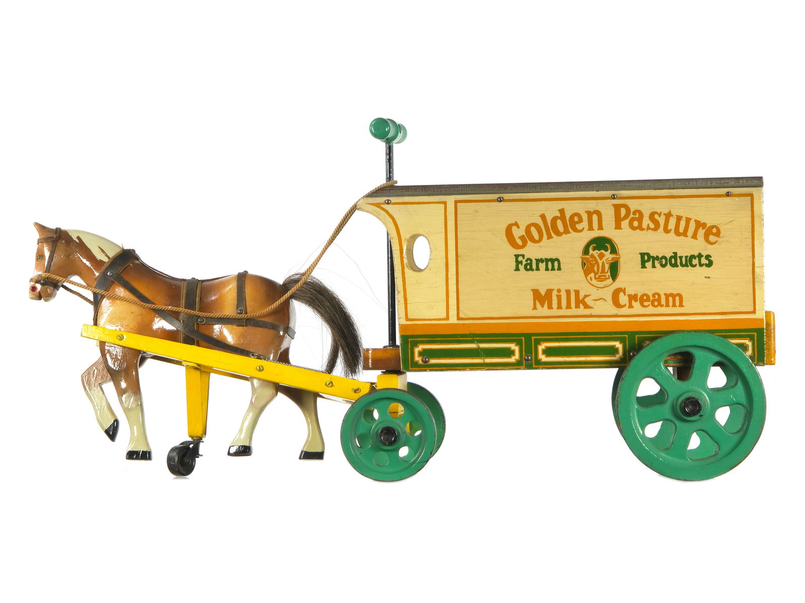 Jacrim Mfg. Ride Em' Golden Pasture Milk~Cream Horse Wagon (1 of 6)