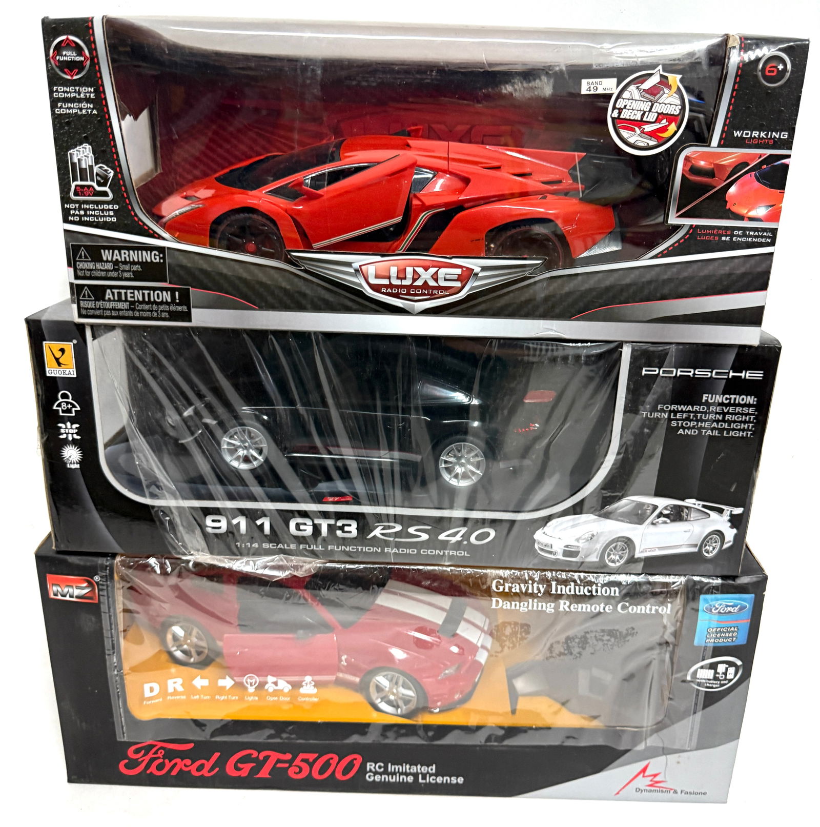 (3) R/C Race Cars Ford GT-500/Porsche 911 GT3/Bugatti (1 of 16)